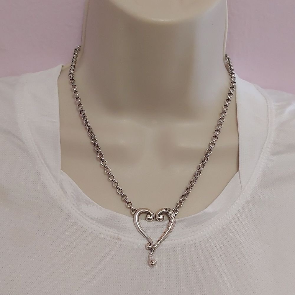 Brighton Adore Me Silver Plated Valentines Heart Pendant Necklace